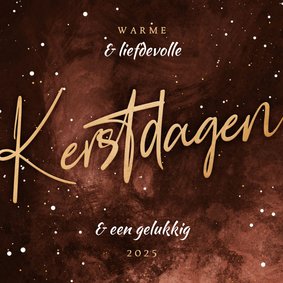 Stijlvolle kerstkaart warme kerstdagen roestkleur