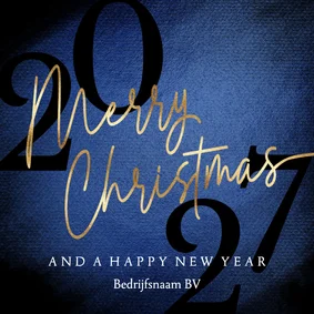Stijlvolle kerstkaarten zakelijk blauw 2027