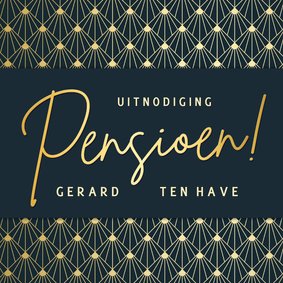 Stijlvolle klassieke art-deco uitnodiging voor een pensioen