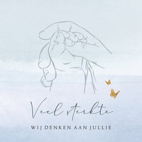 Stijlvolle sterkte kaart kinderhand lijntekening watercolor 