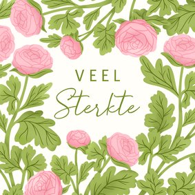 Stijlvolle sterkte kaart met roze bloemen