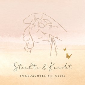 Stijlvolle sterkte kaart watercolor lijnillustratie handen