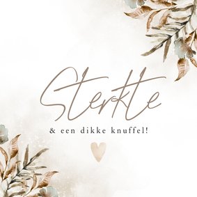 Stijlvolle sterktekaart botanische bladeren hart