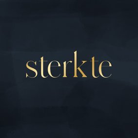 Stijlvolle sterktekaart donkerblauw met sterkte in goud