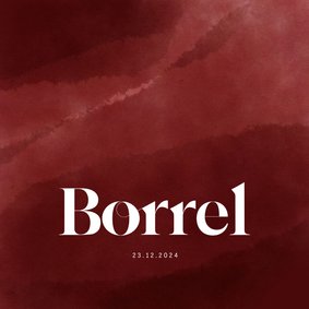 Stijlvolle uitnodiging borrel bordeaux waterverf