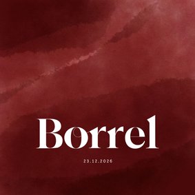 Stijlvolle uitnodiging borrel bordeaux waterverf
