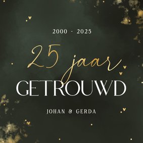 Stijlvolle uitnodiging jubileum 25 jaar getrouwd donkergroen