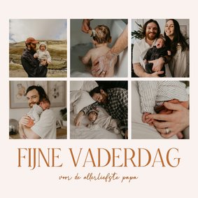 Stijlvolle vaderdagkaart fotocollage beige
