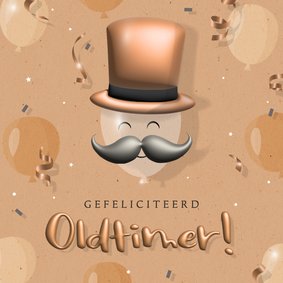 Stijlvolle verjaardagskaart kraftlook van harte oldtimer 