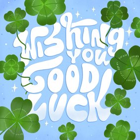 Stijlvolle wenskaart wishing you good luck