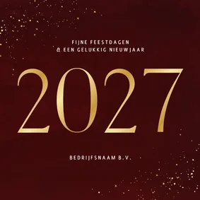 Stijlvolle zakelijke kerstkaart 2027 goud donkerrood