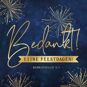 Stijlvolle zakelijke kerstkaart bedankt vuurwerk