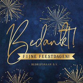 Stijlvolle zakelijke kerstkaart bedankt vuurwerk