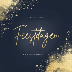 Stijlvolle zakelijke kerstkaart feestdagen gouden sterren