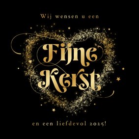 Stijlvolle zakelijke kerstkaart fijne kerst goud hart 