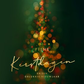 Stijlvolle zakelijke kerstkaart kerstboom licht