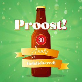 Stoere verjaardagskaart bruisend biertje leeftijd aanpasbaar