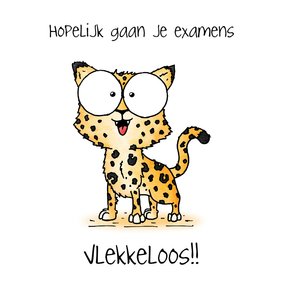 Succes kaart Luipaard - Hopelijk gaan je examens vlekkeloos!