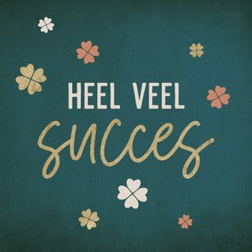 Succes kaart met klaverblaadjes