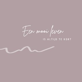 Ter gedachtenis - altijd te kort