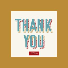 Thank you - retro - bedankkaart