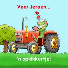 Trekker met opkikkertje voor agrariër, boer of kind