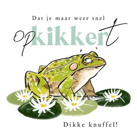 Trendy beterschapskaart opkikker(t) illustratie ziek knuffel