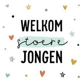 Trendy felicitatiekaart stoere jongen