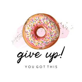 Trendy kaart gezakt eindexamen donut give up illustratie