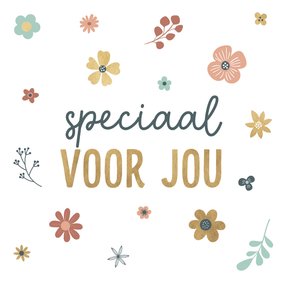 Trendy kaart met gouden bloemen