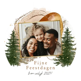 Trendy kerstkaart boho watercolor foto sterren goud