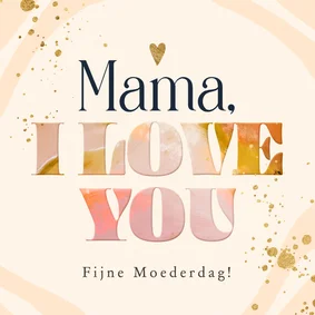 Trendy moederdagkaart abstracte vormen kleurrijk goud hart