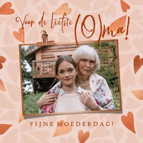 Trendy moederdagkaart liefste (O)ma hartjes koper foto’s 