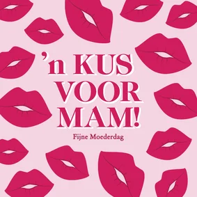 Trendy roze moederdag kaartje kus voor mam