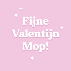 Trendy roze valentijnskaart mop met sterren typografisch