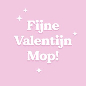 Trendy roze valentijnskaart mop met sterren typografisch