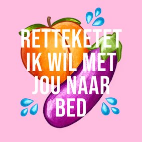 Trendy valentijnskaart ‘Retteketet’ stout emojis perzik