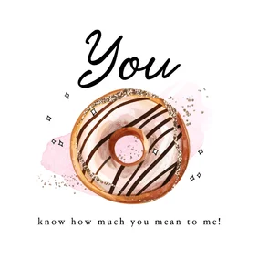 Trendy wenskaart blij met jou donut illustratie waterverf