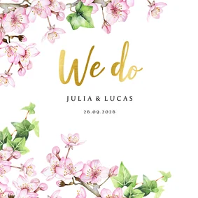 Trouwen bloesem klimopblad