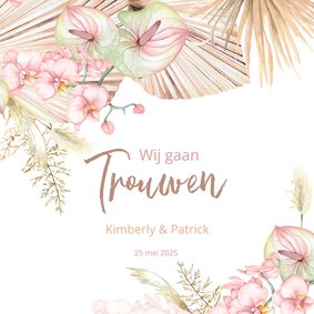 Trouwen droogbloemen orchidee