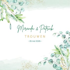 Trouwen eucalyptus aquarel