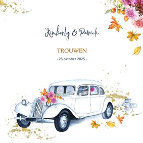 Trouwen oldtimer herfst