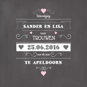 Trouwkaart Affiche Chalkboard