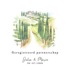 Trouwkaart geregistreerd partnerschap Toscane