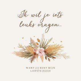 Trouwkaart getuige bruidsmeisje ceremoniemeester bohemian