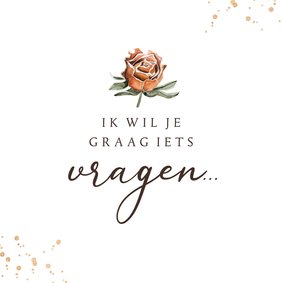 Trouwkaart getuige bruidsmeisje droogbloem goud