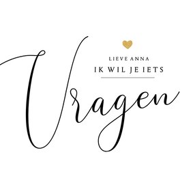 Trouwkaart getuige simpel minimalistisch eenvoudig 