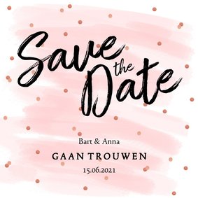 Save the date kaart confetti aquarel