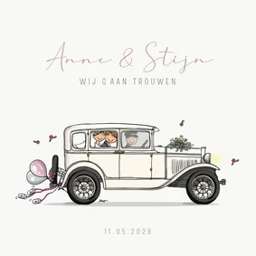 Trouwkaart klassieke auto