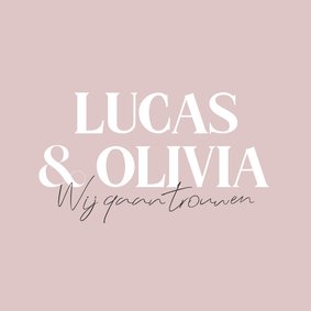 Trouwkaart minimalistisch met grote namen